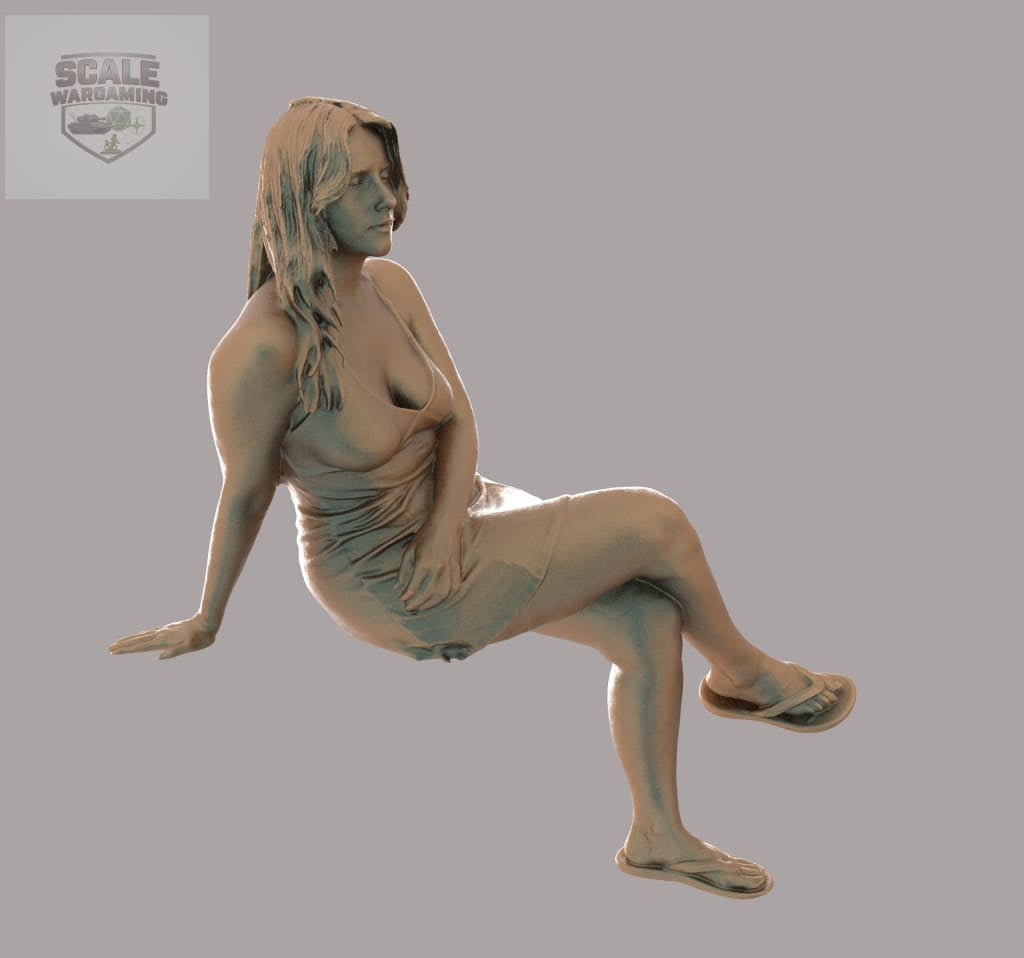 MM2062 Girl in summer dress sitting Figure