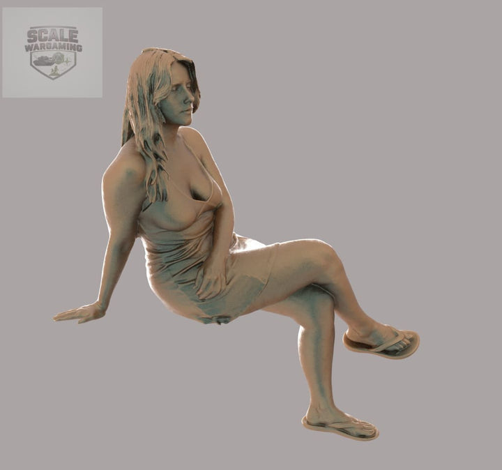 MM2062 Girl in summer dress sitting Figure