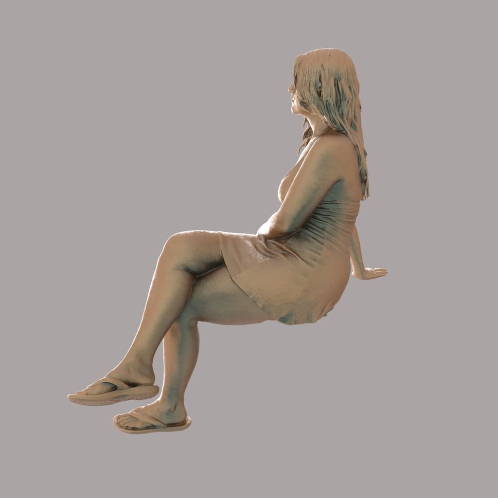 MM2062 Girl in summer dress sitting Figure