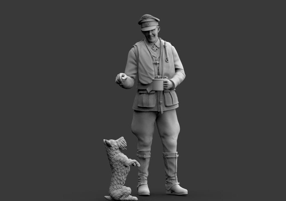 MM2075 Luftwaffe Pilot With dog Figure