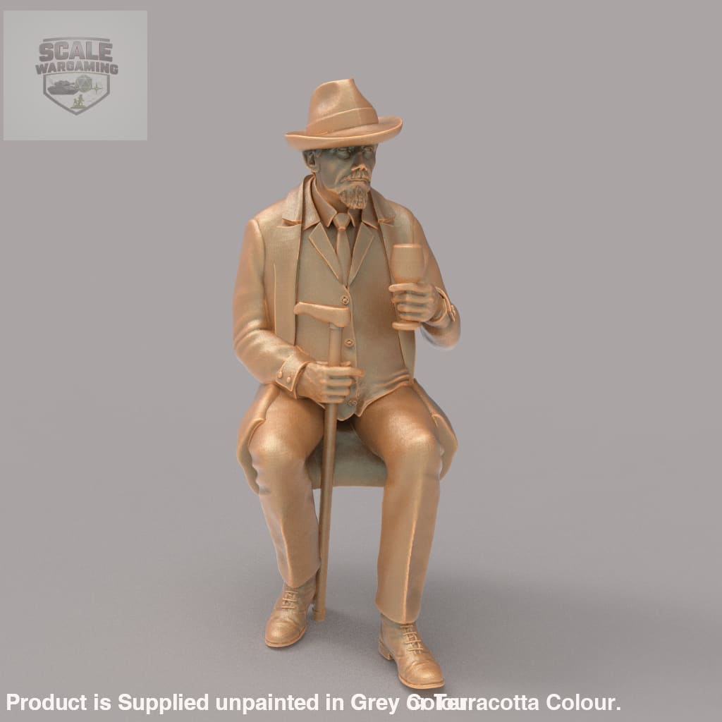 MM2080 Male sitting with wine glass Figure