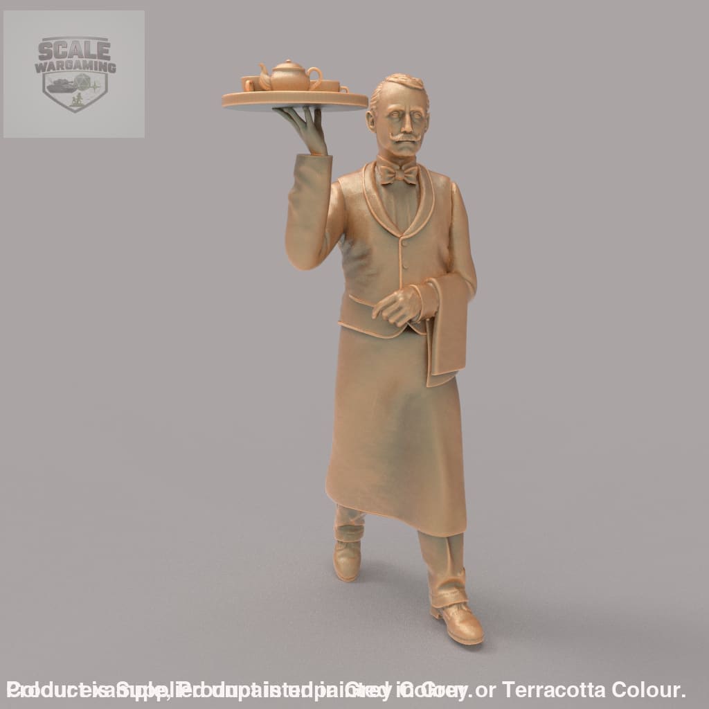 MM2085 Waiter with Tray Held Up Figure