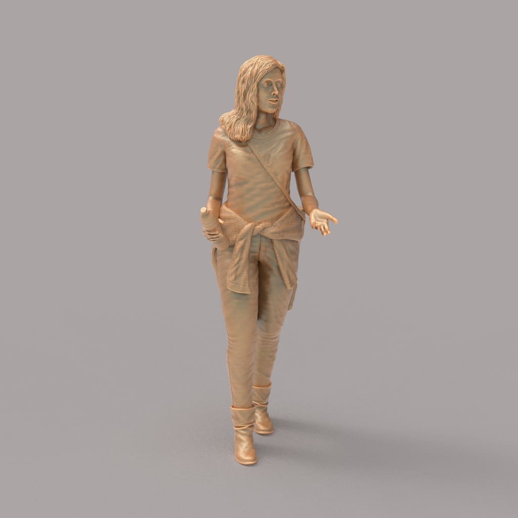 MM2092 Girl Walking with bottle water Figure
