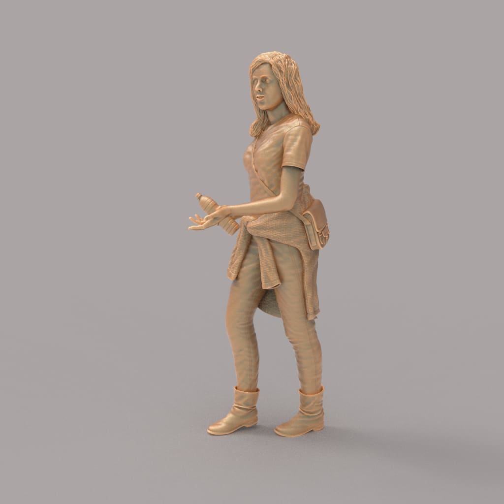 MM2092 Girl Walking with bottle water Figure