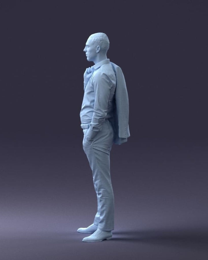 Business Man With Jacket On Shoulders Figure