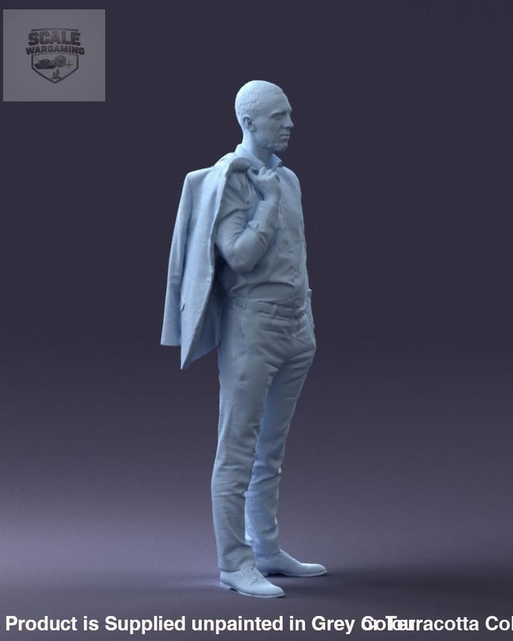 Business Man With Jacket On Shoulders Figure