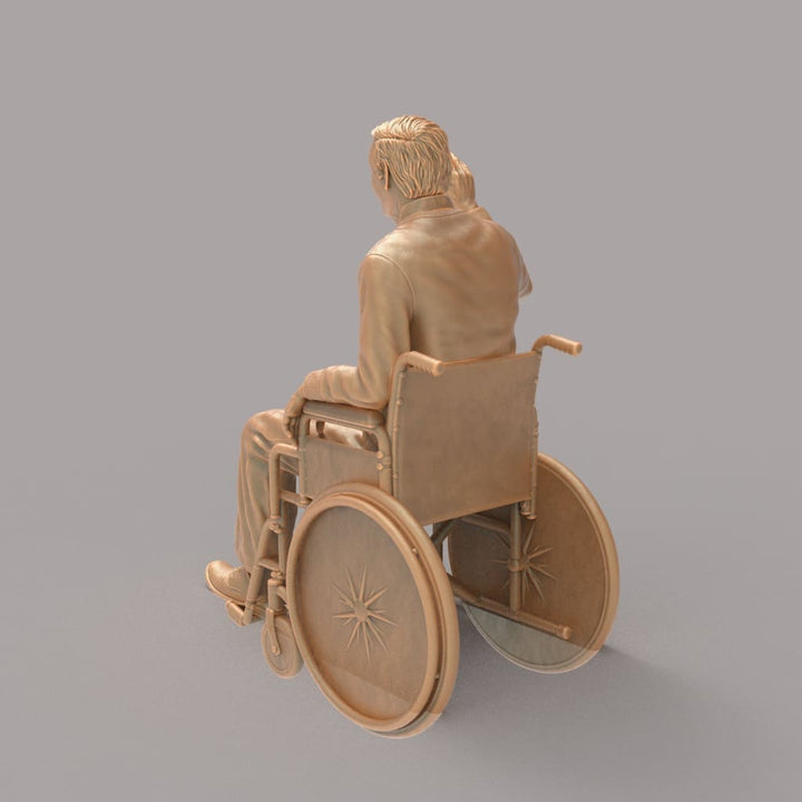 MM2138 Man Waving Sitting in Wheel Chair Figure