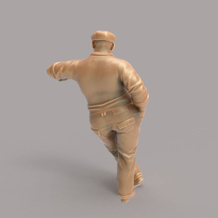 MM239 Large Male Wearing Flat Cap leaning Figure