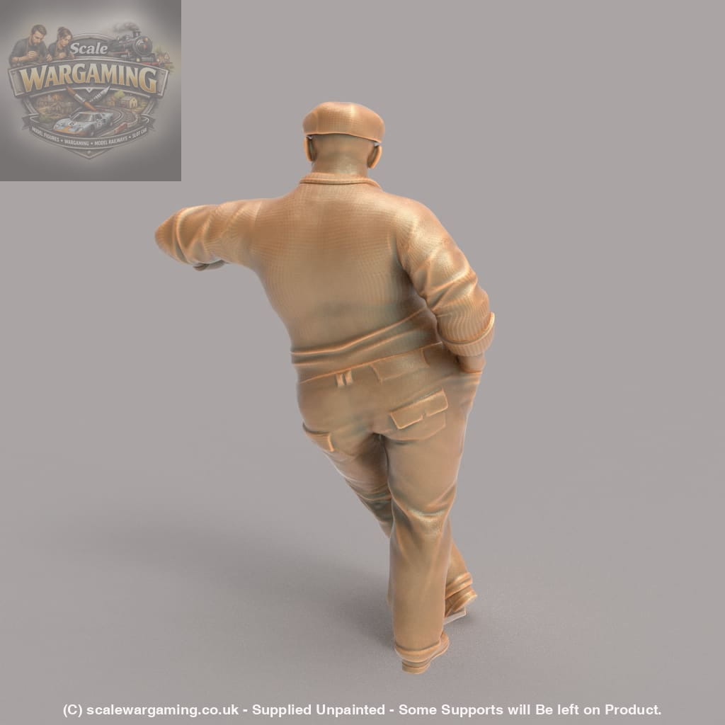 MM239 Large Male Wearing Flat Cap leaning Figure