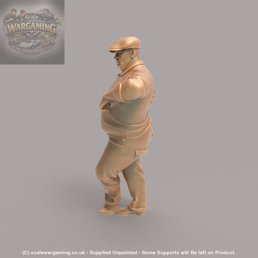 MM239 Large Male Wearing Flat Cap leaning Figure