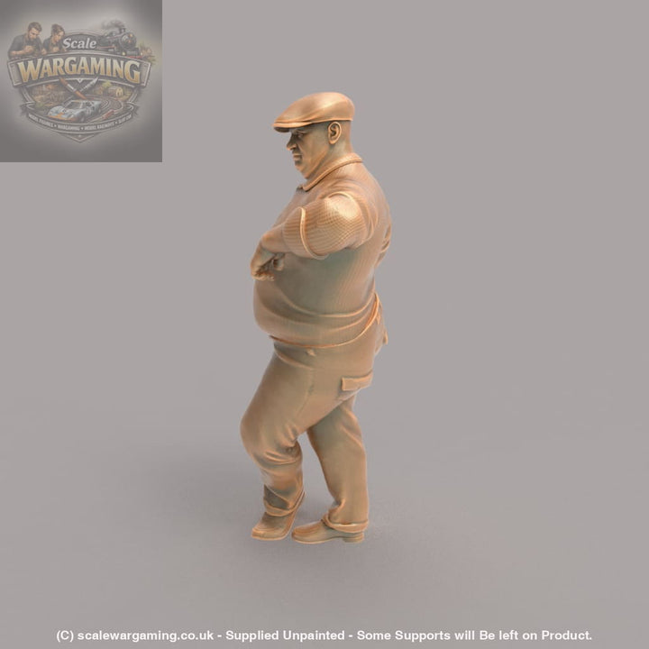 MM239 Large Male Wearing Flat Cap leaning Figure