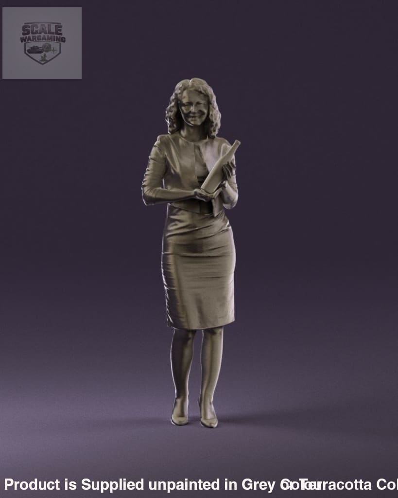 Girl With Wine Bottle In Dress Figure