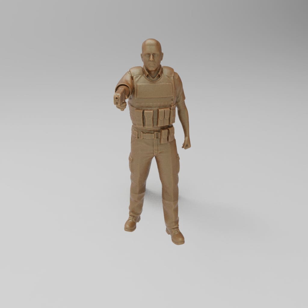 MM272A Police Officer With Taser Figure