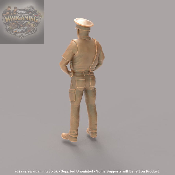 MM273 Male UK Police Officer in Body Armor and Cap Figure
