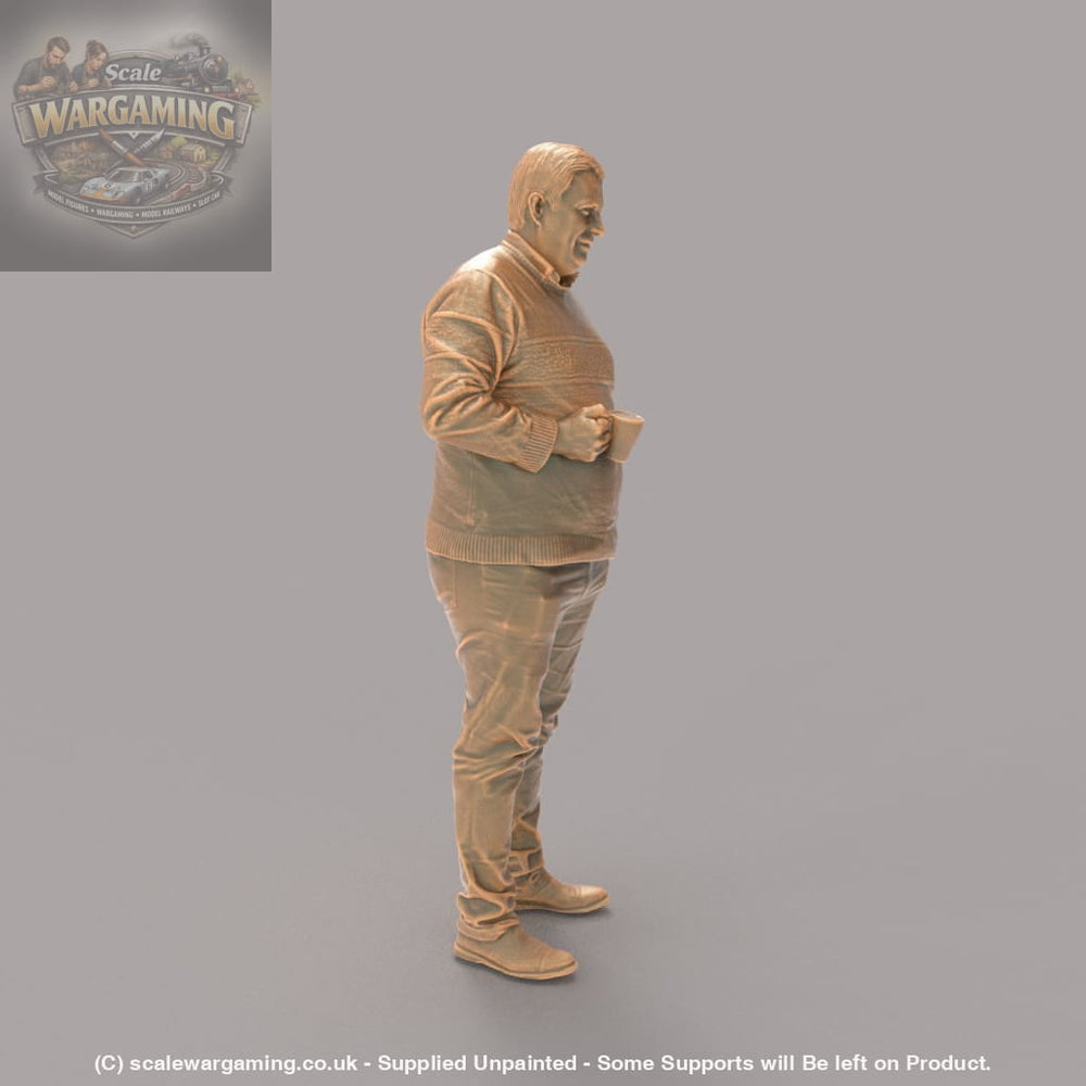 MM284 Grandad in Sweater with Cup of Tea Figure