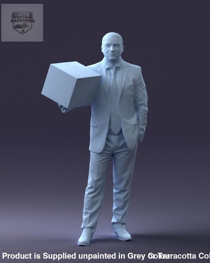 Smart Male With Box Figure