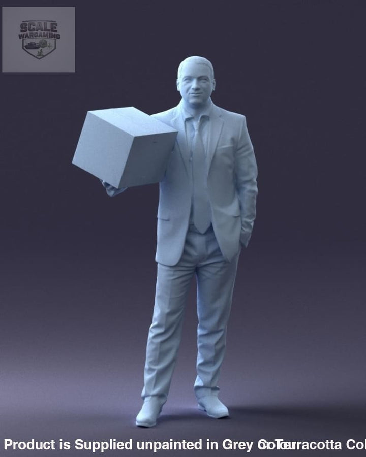 Smart Male With Box Figure