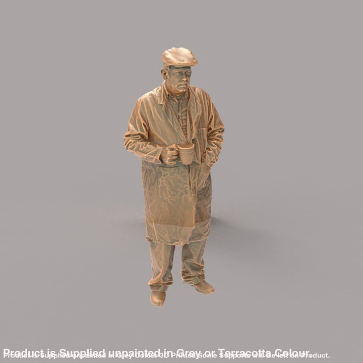 132s-0037 Male Drover/Farmer with Tea Cup Figure