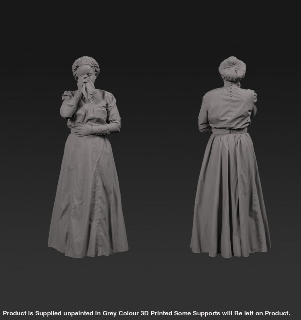 132s-0108 Victorian Lady blowing nose or crying Figure