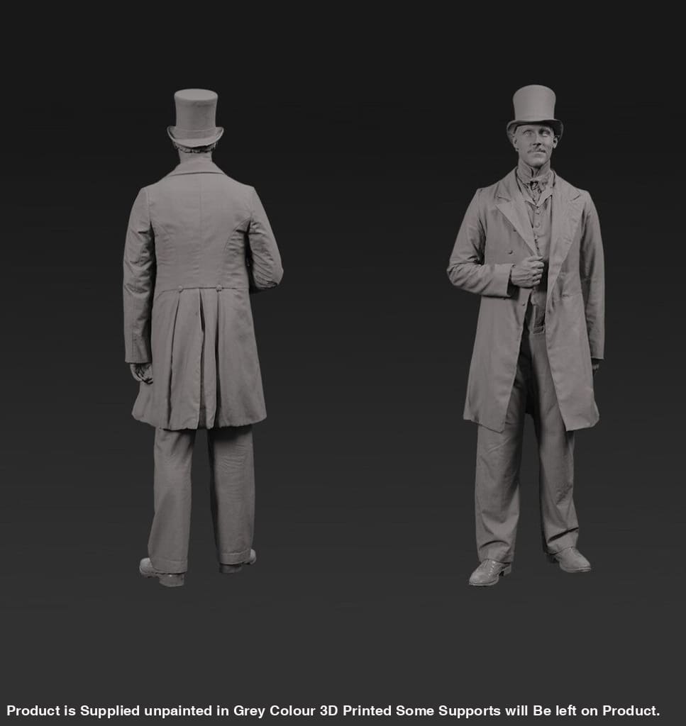 132s-0109 Male in Suit and top hat Figure