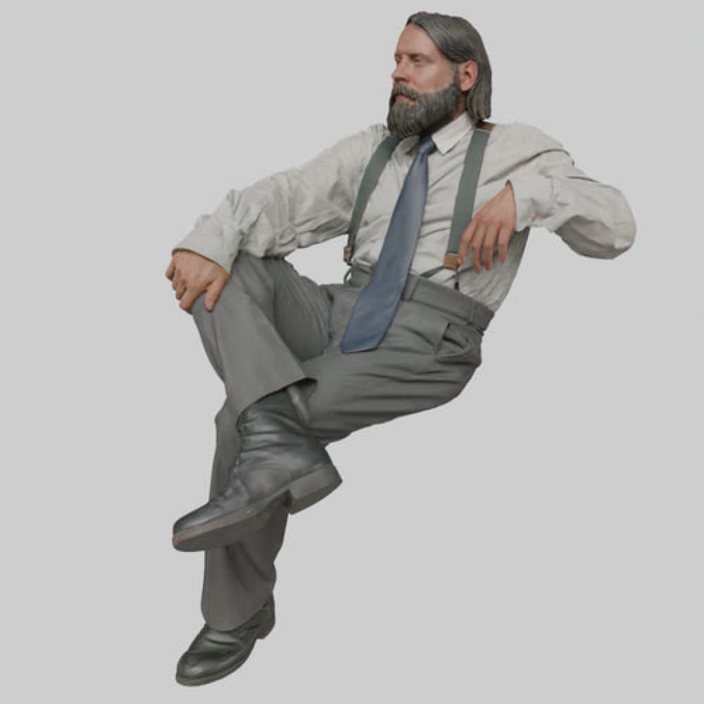 132s-0110 Smart 1900’s Male Sitting Figure