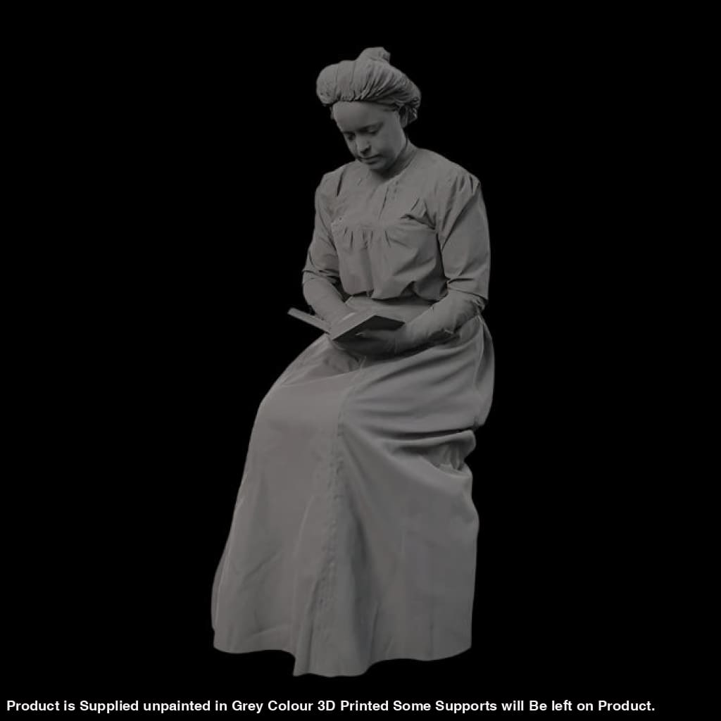 132s-0128 Victorian/Edwardian Lady Reading Book Figure