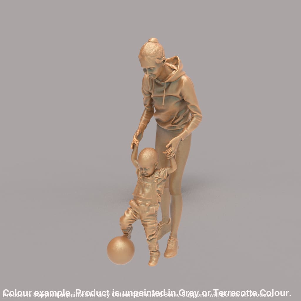 132s-0157 Mother and Child with Ball Figure