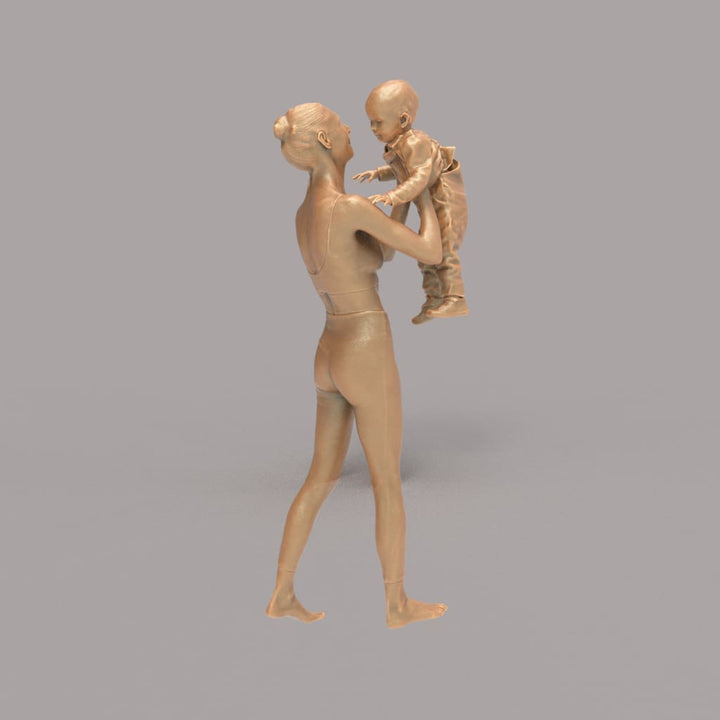 132s-0158 Mother holding Baby up in air Figure
