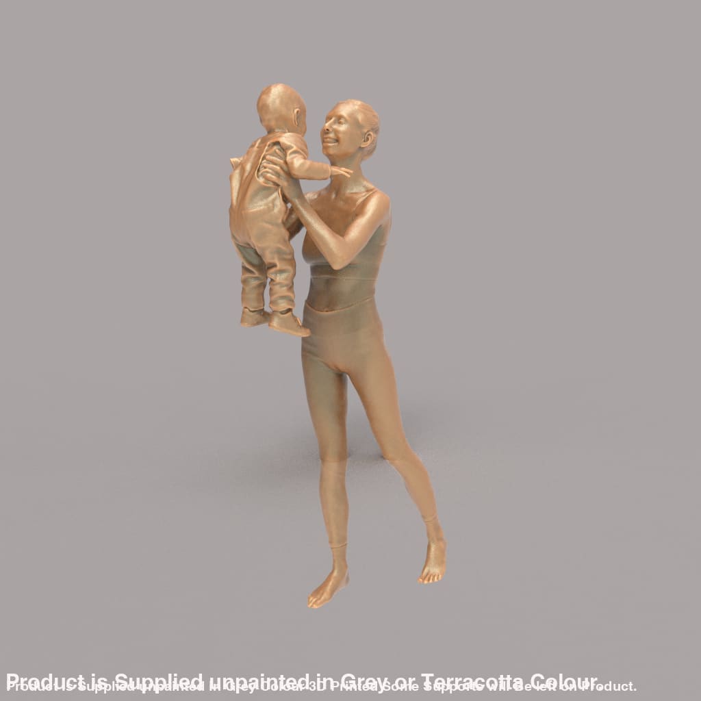 132s-0158 Mother holding Baby up in air Figure