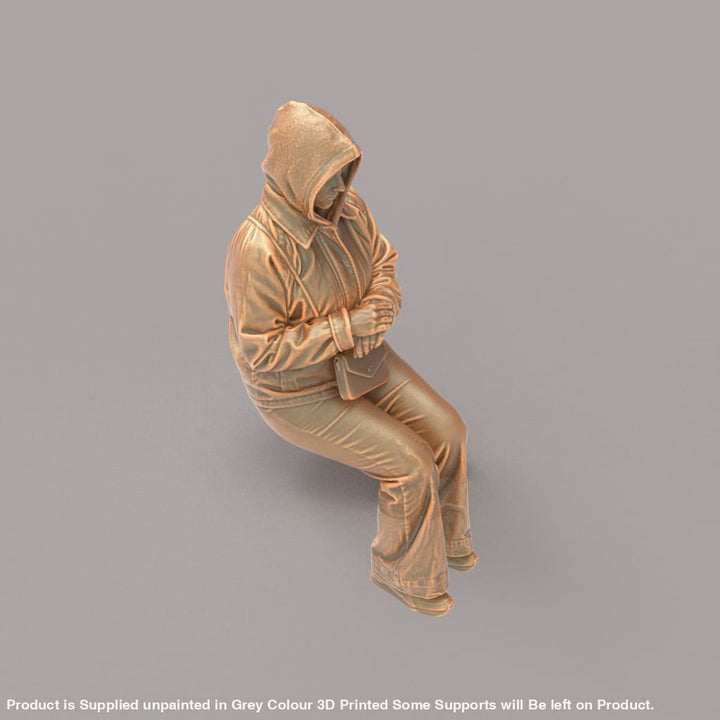 MM4163 Girl sitting in winter jacket Figure