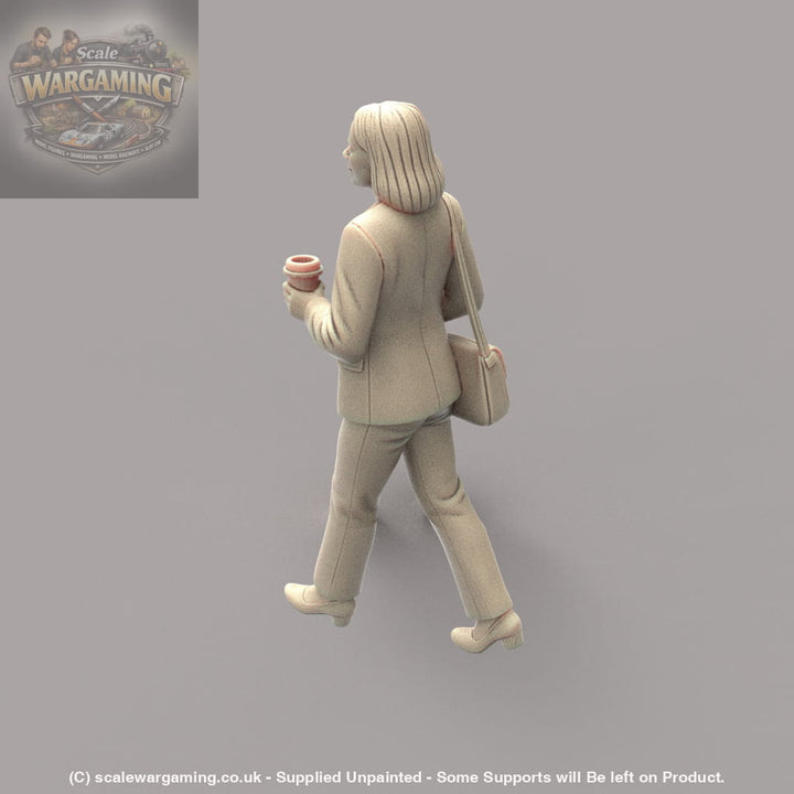 MM4168 Female Walking with Coffee Figure