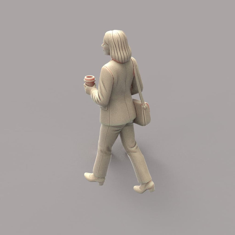 MM4168 Female Walking with Coffee Figure