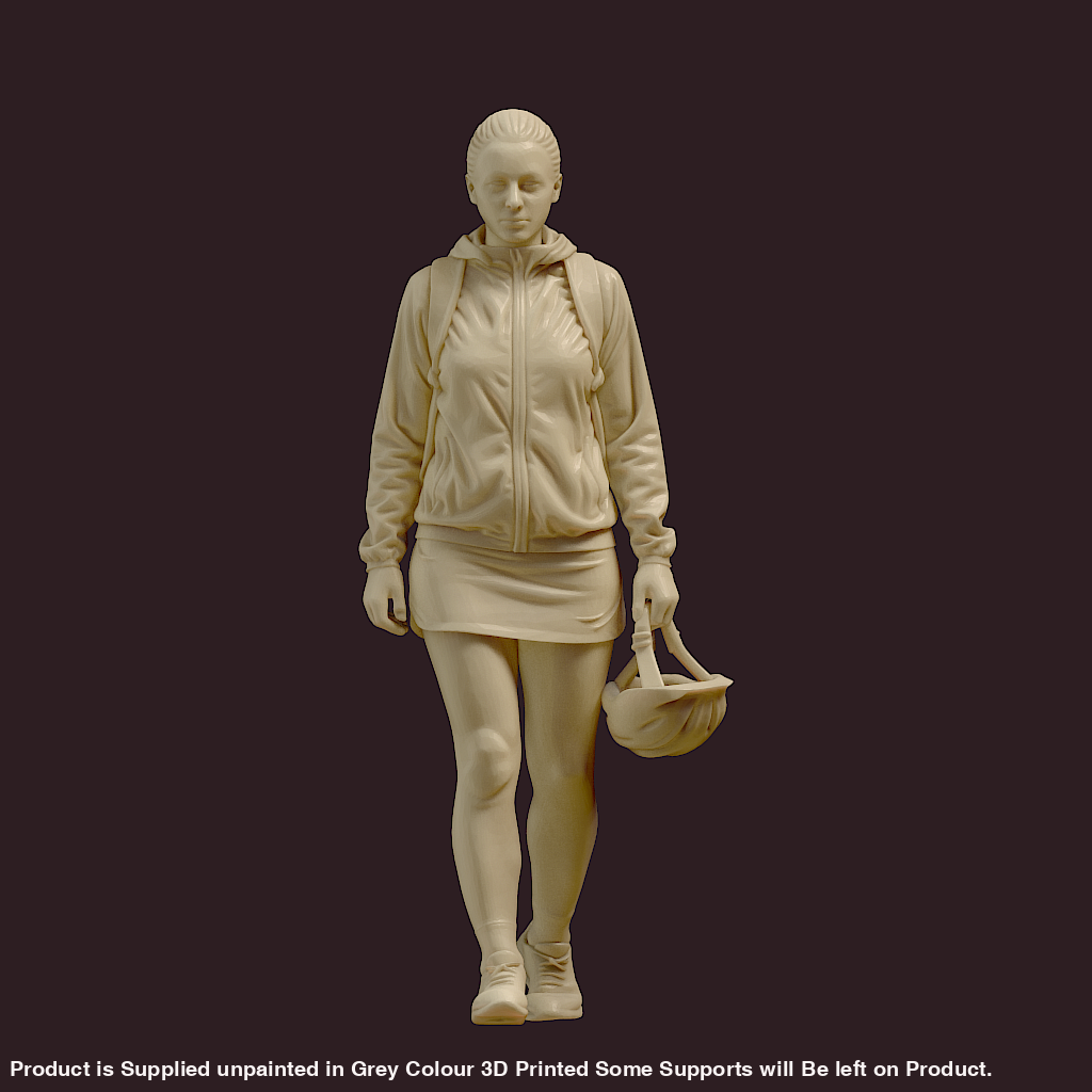 MM4173 Young Female in Skirt holding Cycle Helmet Figure