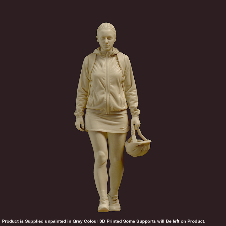 MM4173 Young Female in Skirt holding Cycle Helmet Figure