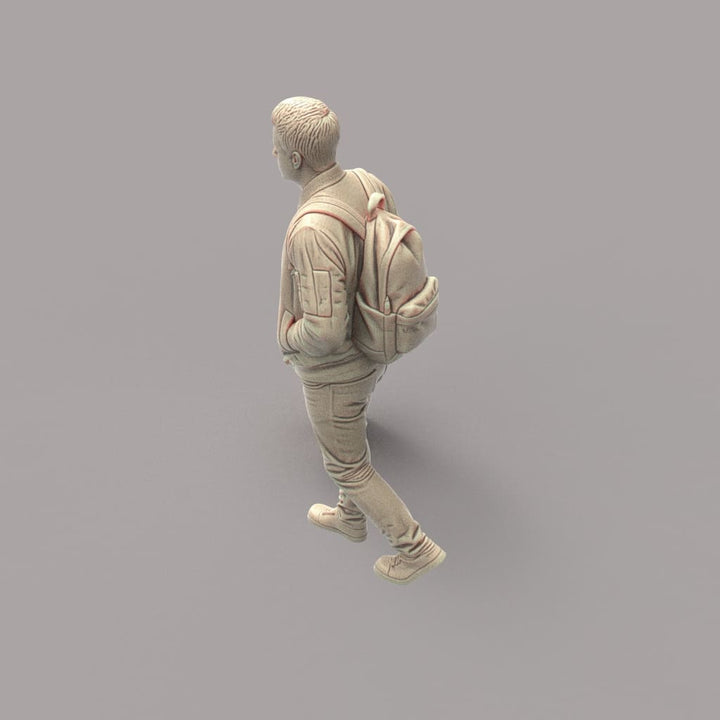 MM4178 Young Male Walking with Backpack Figure