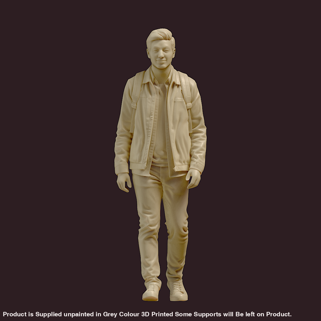 MM4179 Older Male Walking With Backpack Figure