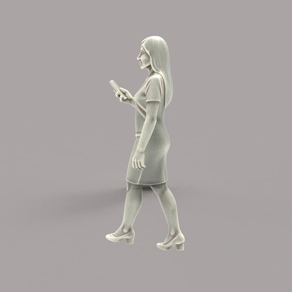 MM4182 Female with Mobile Phone Walking Figure