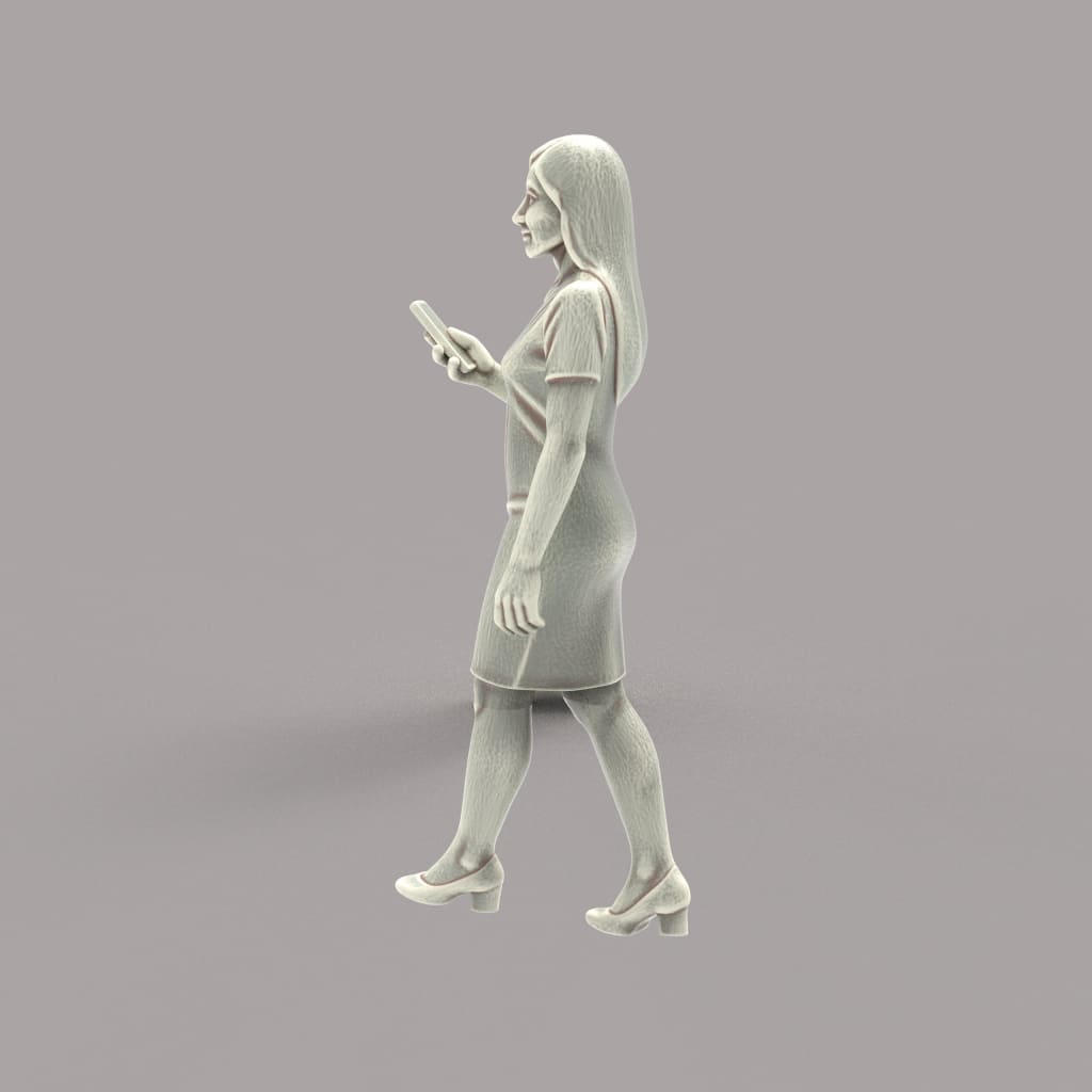 MM4182 Female with Mobile Phone Walking Figure