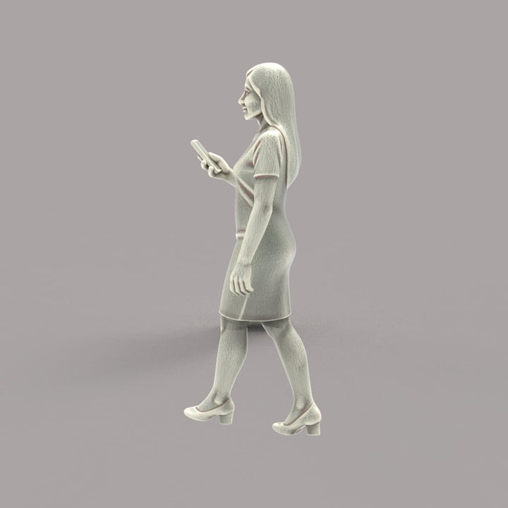 MM4182 Female with Mobile Phone Walking Figure