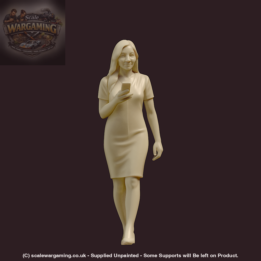 MM4182 Female with Mobile Phone Walking Figure