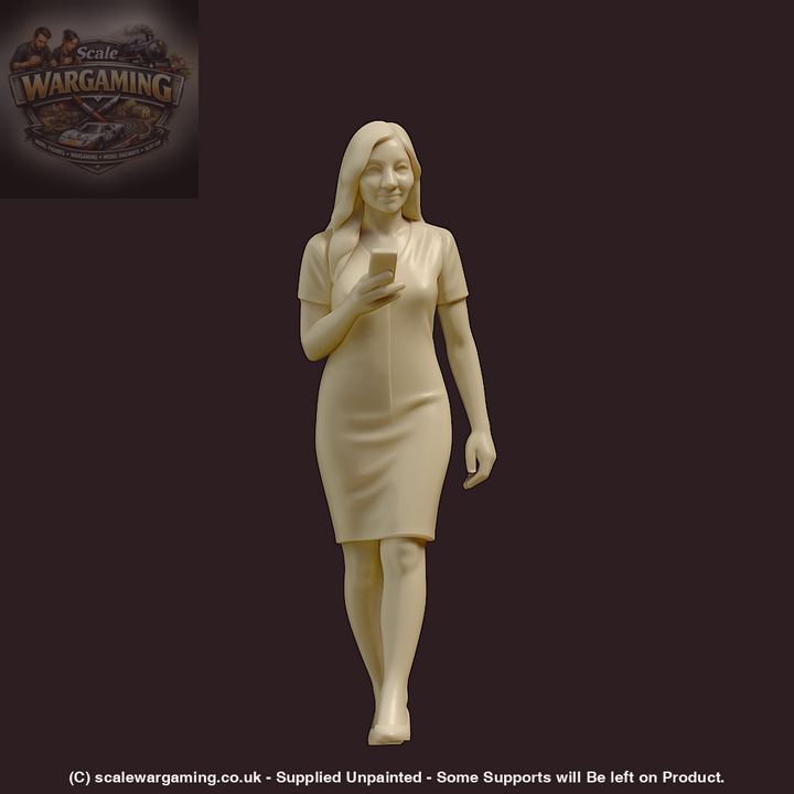 MM4182 Female with Mobile Phone Walking Figure