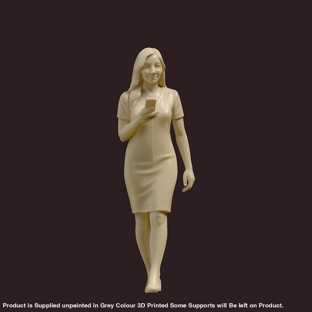MM4182 Female with Mobile Phone Walking Figure