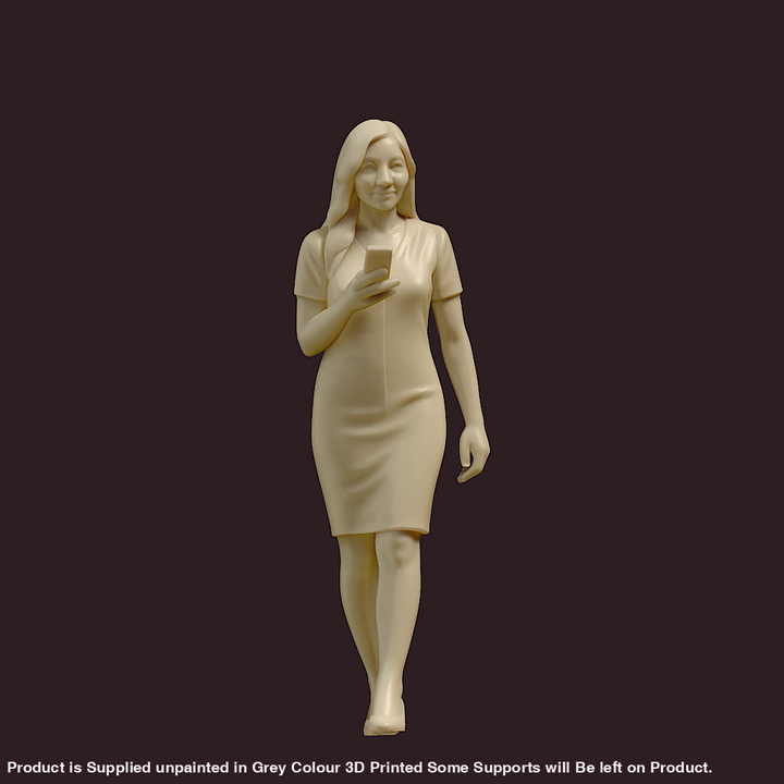MM4182 Female with Mobile Phone Walking Figure