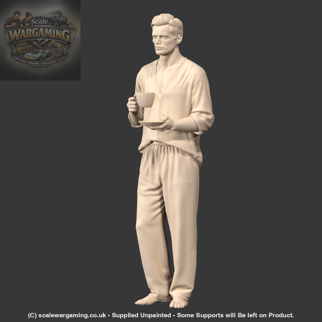 MM4237 Male in PJ’s With Cup of Tea - Figure
