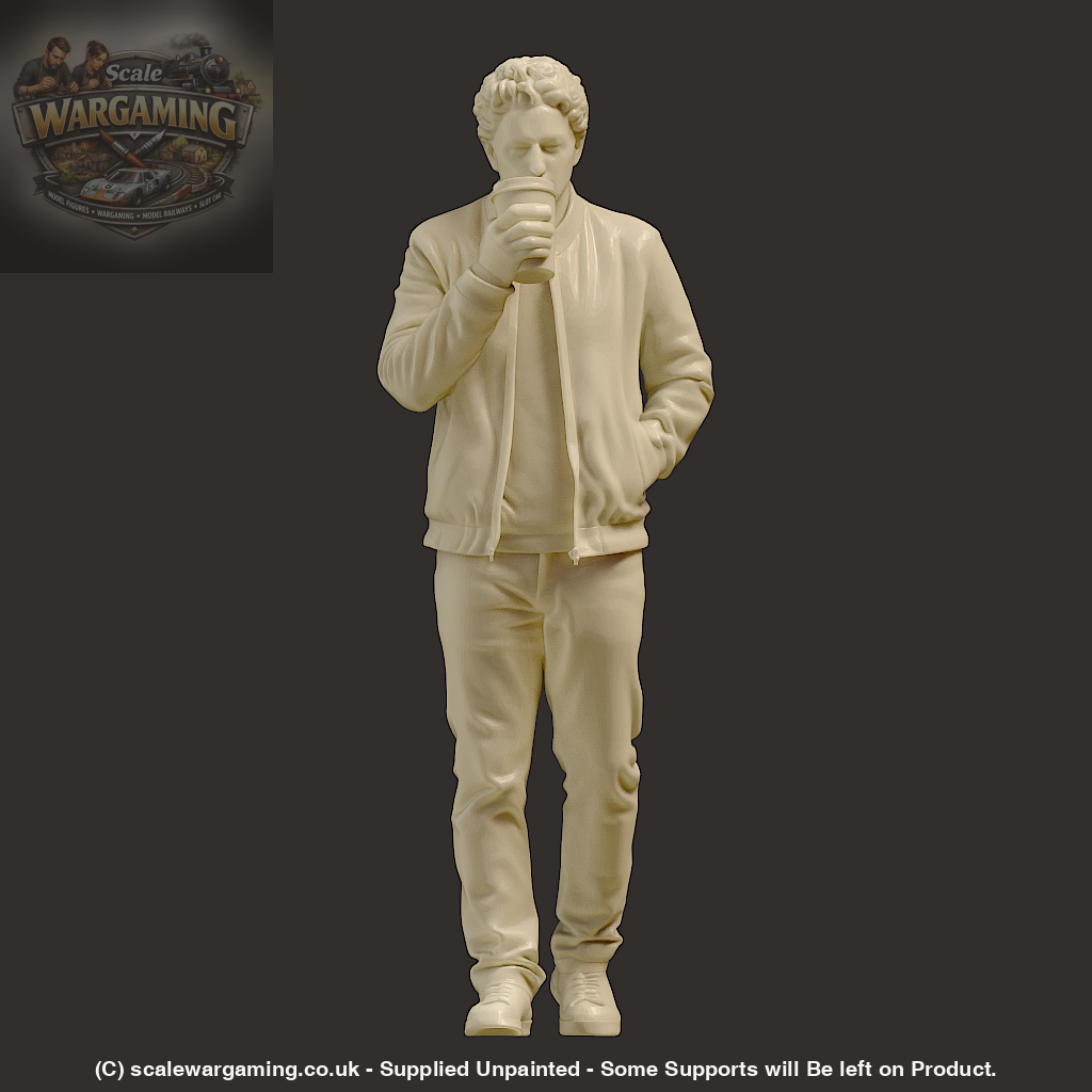 MM4253 Male with Coffee walking - Figure