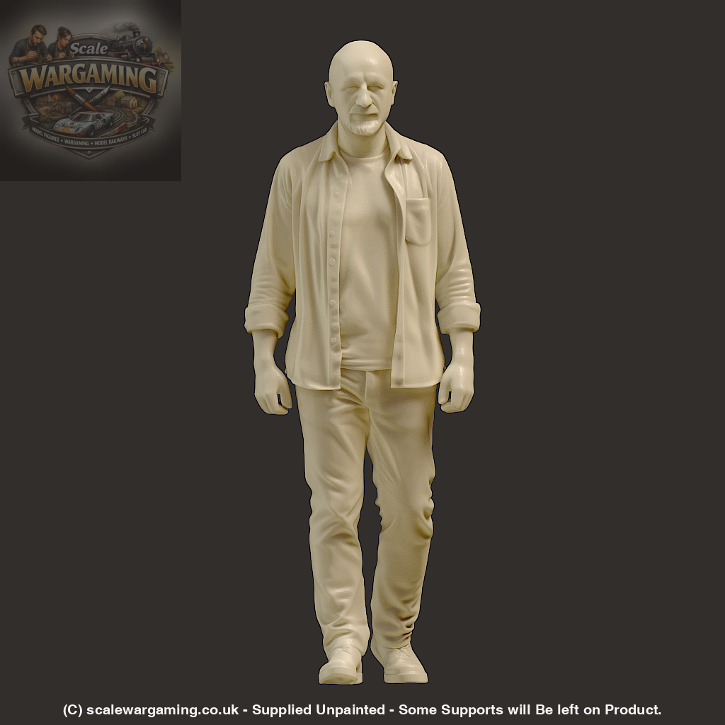MM4258 Male wearing denham shirt walking - Figure
