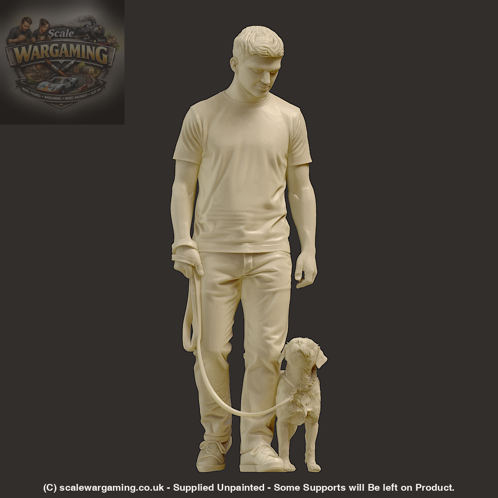 MM4260 Male Walking His Dog - Figure