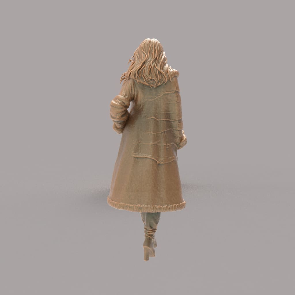 MM4287 Young Female Wearing Fur Coat Figure