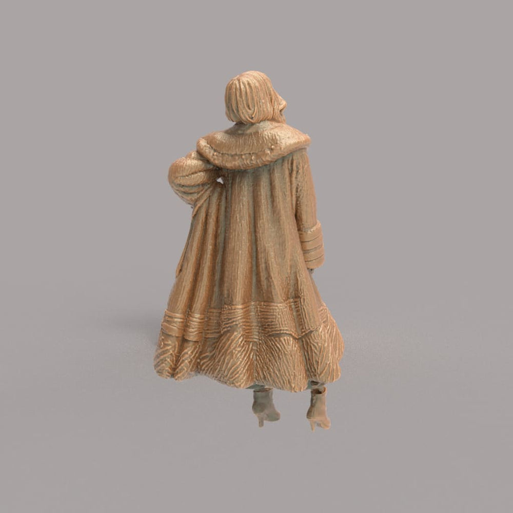 MM4289 Elegant Female Wearing Fur Coat Figure