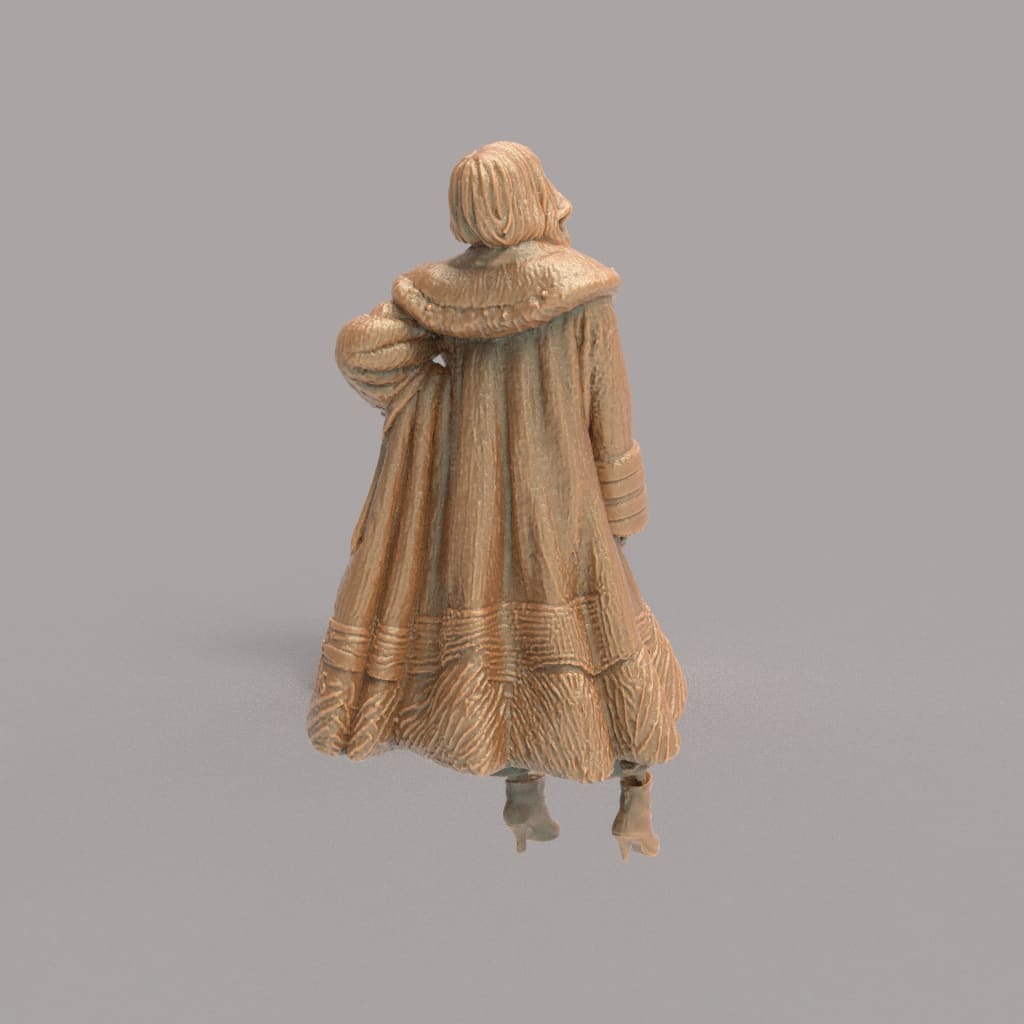 MM4289 Elegant Female Wearing Fur Coat Figure